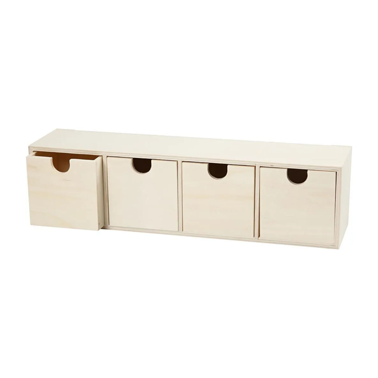 NEU Holzkasten mit 4 Boxen / Schubladenbox, Gre: 9,2 x 34,7 cm, 1 Stck