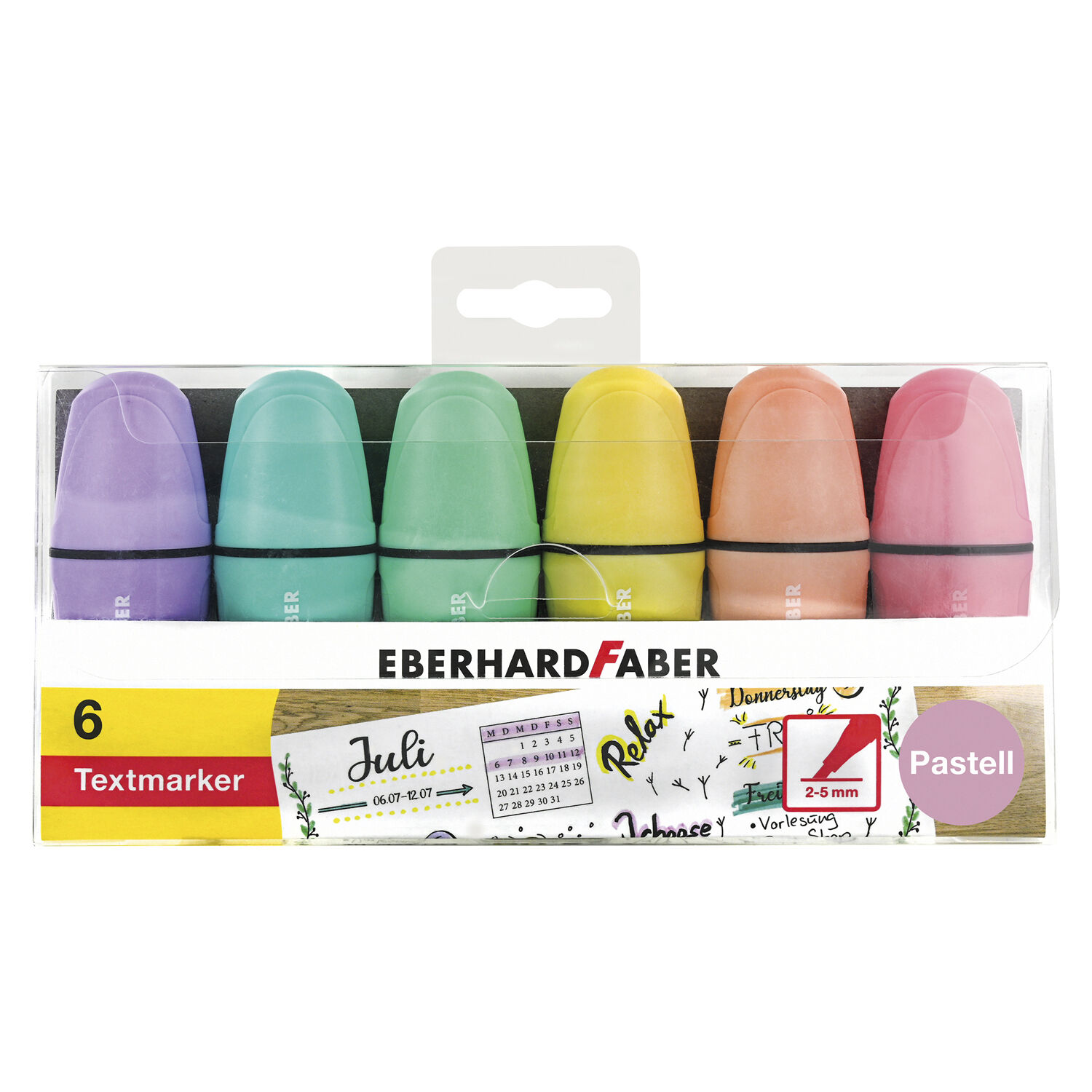 NEU Textmarker / Highlighter, Mini Pastell, 6 Farben sortiert