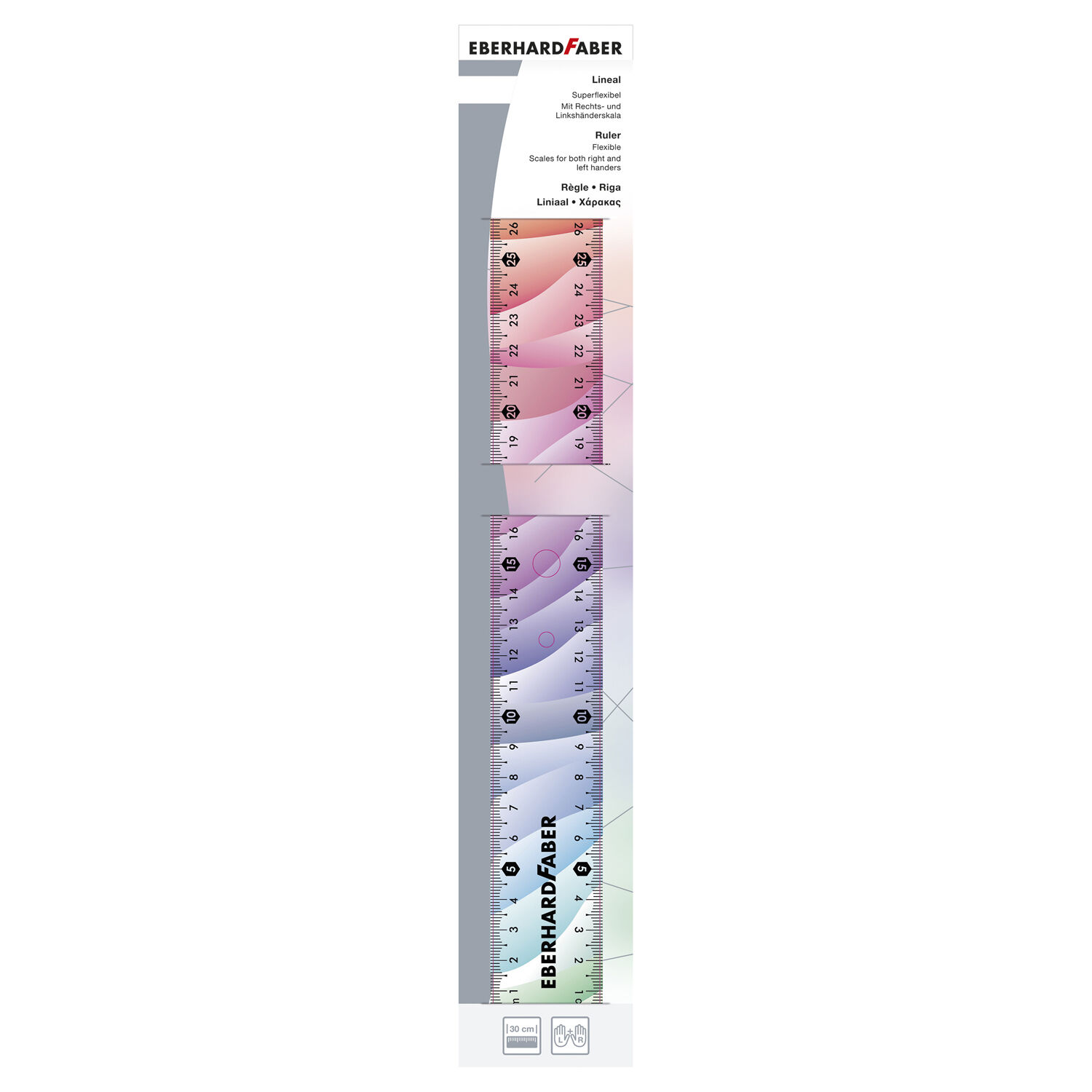 NEU EberhardFaber Lineal Rainbow Flexibel, 30 cm