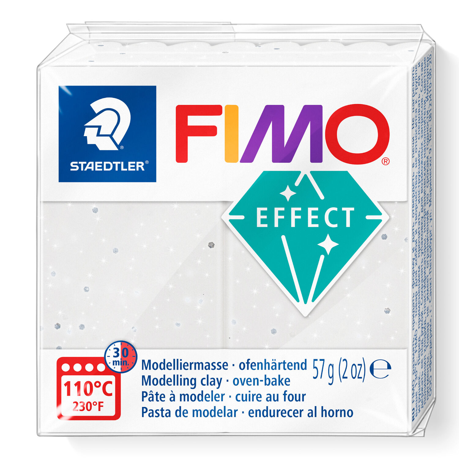 NEU Fimo Effect 57g, weier Granit