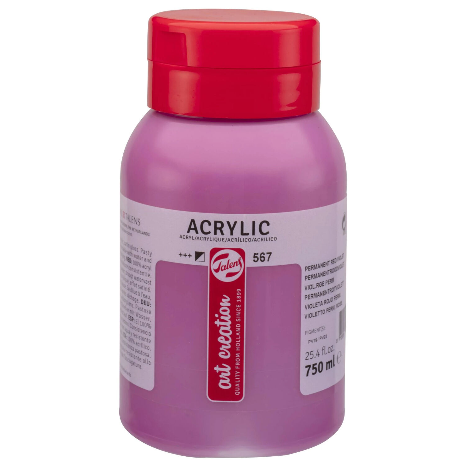 NEU ArtCreation Acrylfarbe, 750 ml, Permanent Rotviolett