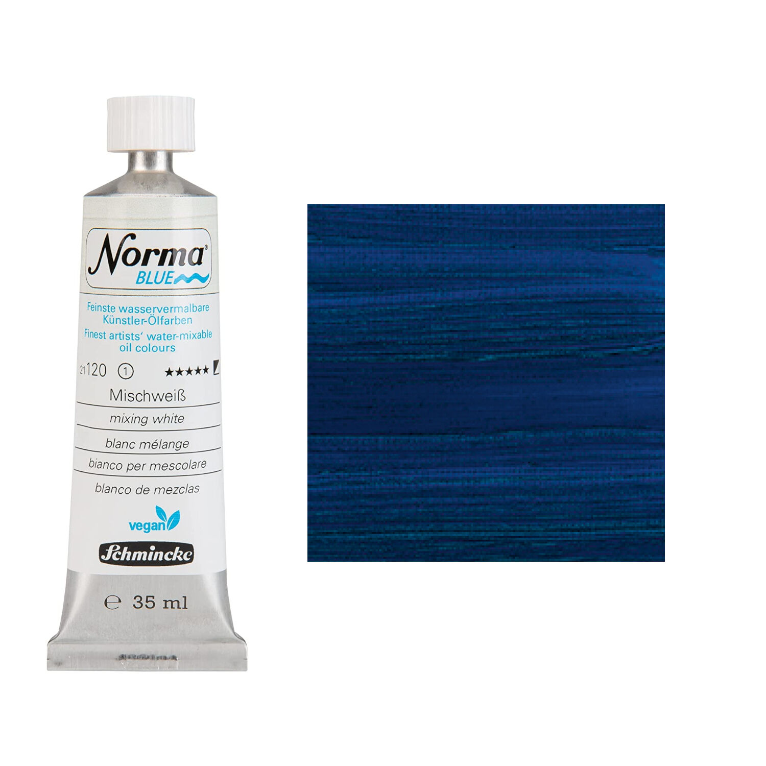 Schmincke : Norma Blue : Water Mixable Oil : 35ml : Mixing White