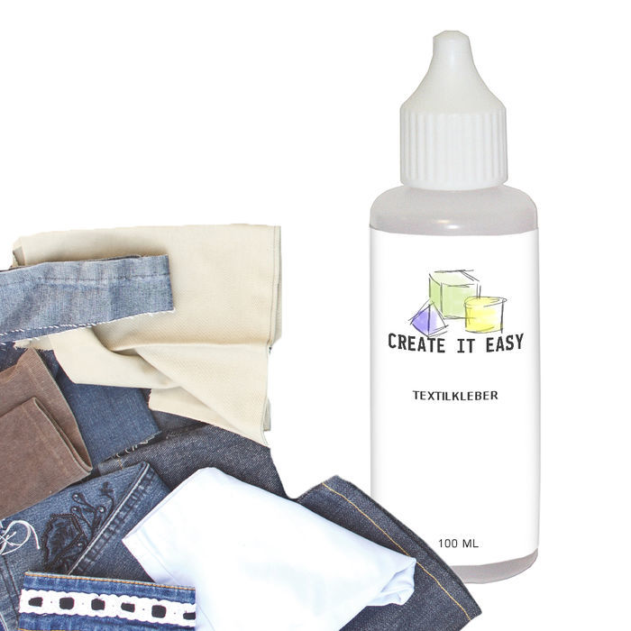Create It Easy Stoff und Textilkleber, 100g, Kunststoffflasche mit Maldüse