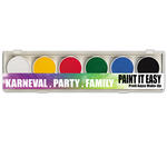 SALE PAINT IT EASY Aqua-Make-Up Schminke auf Wasserbasis, Malkasten mit Pinsel, 6 Farben