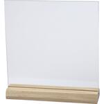 Glasplatte mit Holzst�nder, Gr��e 15,5x15,5 cm, Dicke 28 mm, 10 Set