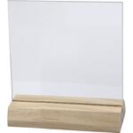 Glasplatte mit Holzst�nder, 10 St�ck, Gr��e 7,5x7,5 cm, Dicke 28 mm