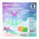 Faltbltter Transparentpapier, 15 x 15 cm, 115g/qm, 50 Blatt, Regenbogen Pastell