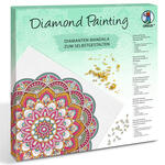 Diamond Painting Set Mandala, 30 x 30 cm Keilrahmen mit Zubehr, Magenta-Mint-Orange