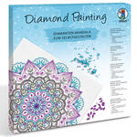 Diamond Painting Set Mandala, 30 x 30 cm Keilrahmen mit Zubehr, Trkis-Lila-Anthrazit