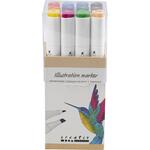 Twin Marker Filzstifte, Strichst�rke 1+8 mm, Standard-Farben, 12 St�ck