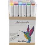 Twin Marker Filzstifte, Strichst�rke 1+8 mm, Gro�e Farbauswahl, 24 St�ck