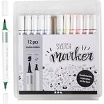 Sketch Marker, Strichst�rke 1+2-5 mm, Standard-Farben, 12 St�ck