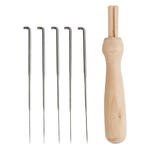 NEU Filznadelhalter aus Holz, 9 cm, mit 5 Nadeln
