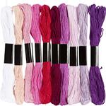 Stickgarn, Dicke 1 mm, Harmonie in Lila-Pink, 10 St�ck x 8 m