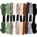 Stickgarn, Dicke 1 mm, Naturfarben, 10 St�ck x 8 m