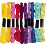 Stickgarn, Dicke 1 mm, Sortierte Farben, 10 St�ck x 8 m