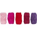 Baumwollgarn, Nr. 8/4, L�nge 5x50 m, Harmonie in Lila-Pink, 5x20 g