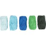 Baumwollgarn, Nr. 8/4, L�nge 5x50 m, Harmonie in Blau-Gr�n, 5x20 g