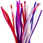 Pfeifenreiniger / Biegepl�sch / Chenilledraht, L�nge 30 cm, Dicke 6 mm, Harmonie in Lila-Pink, 25 St�ck