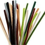 Pfeifenreiniger / Biegepl�sch / Chenilledraht, L�nge 30 cm, Dicke 6 mm, Natur, 25 St�ck