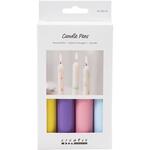 Kerzenmalstifte / Kerzenpens, Hellblau, Hellpink, Flieder, Gelb, 4x30 ml