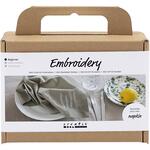 Kreativ Set Sticken, Serviette, Staubgr�n