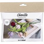Kreativ Set Blumen aus Pfeifenreiniger / Biegepl�sch / Chenilledraht, Tulpen, Sortierte Farben