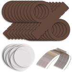 NEU Laternen-Set Braun, 10 runde Laternen-Rohlinge, 10 Bügel & 20 runde Laternenzuschnitte
