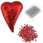 DIY Set Muttertag, Bastelset Pailletten Herz, Styroporherz flach 20cm, 1 Pack Pailletten rot, Stecknadeln 10mm