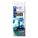Staedtler wasservermalbare Doppelfasermaler 3001, Set Südamerika, 6 Farben sortiert