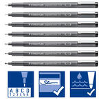 Staedtler Fineliner 308, dokumentenecht, schwarz - Verschiedene Linienbreiten