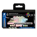 Staedtler Pigment Arts Brush Pen 6er Set, Pastell Farben