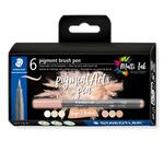 Staedtler Pigment Arts Brush Pen 6er Set, Beige-Neutral-Tne