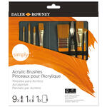 NEU Simply Acrylpinsel Set mit 10 Pinseln, Nylontasche