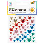 Sticker / Schmucksteine selbstklebend, Herzen Basic, 54 Stck sortiert
