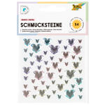 Sticker / Schmucksteine selbstklebend, Herzen Pastell, 54 Stck sortiert