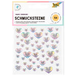 Sticker / Schmucksteine selbstklebend, Herzen Irisierend, 54 Stck sortiert