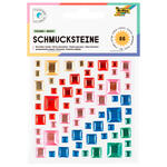 Sticker / Schmucksteine Eckig Basic, selbstklebend, 67 Stck sortiert