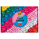 Holzperlen Jumbo Pack Basic, 1 kg, ca. 2000 Perlen, 1-1,8cm
