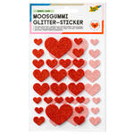 Moosgummi Glitter-Sticker Herzen, Rot/Rosa, 50 Stck in sortierten Gren