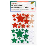 Moosgummi Glitter-Sticker Sterne Weihnachten, 50 Stck in sortierten Gren und Farben