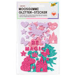 Moosgummi Glitter-Sticker Einhorn, 37 Stck sortiert