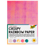 Crispy Regenbogen Papier, Irisierend, 75g/m, 23x33cm, 10 Blatt in sortierten Farben/Prgungen