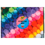 Pompons Mix Jumbo Bunt, 200g,  1/2/3/4cm, farbig sortiert