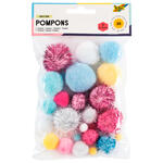 Pompons Einhorn, 30 Stck, 1-4cm, sortierte Farben
