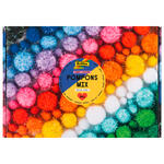 Pompons Mix Box Jumbo Glitter, 300g, ca. 730 Stck,  1,5-4cm, farbig sortiert
