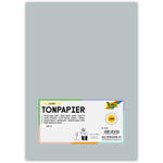 Tonpapier, 100 Bogen, 130 g/qm, DIN A4, Silber Matt