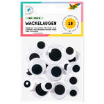 Wackelaugen Mix mittel, selbstklebend, 18 Stück, 14-25mm sortiert