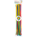 Chenilledraht / Pfeifenputzer / Biegeplüsch Sortiment Neon, 50cm, Ø 8mm, 100 Stück, farbig sortiert