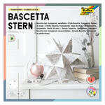 Faltbl�tter Bascetta Stern, silber-wei�, 20x20 cm
